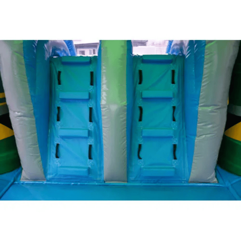 Moonwalk USA 2-Lane Toxic Combo Bounce House Wet/Dry Dual Ladder View