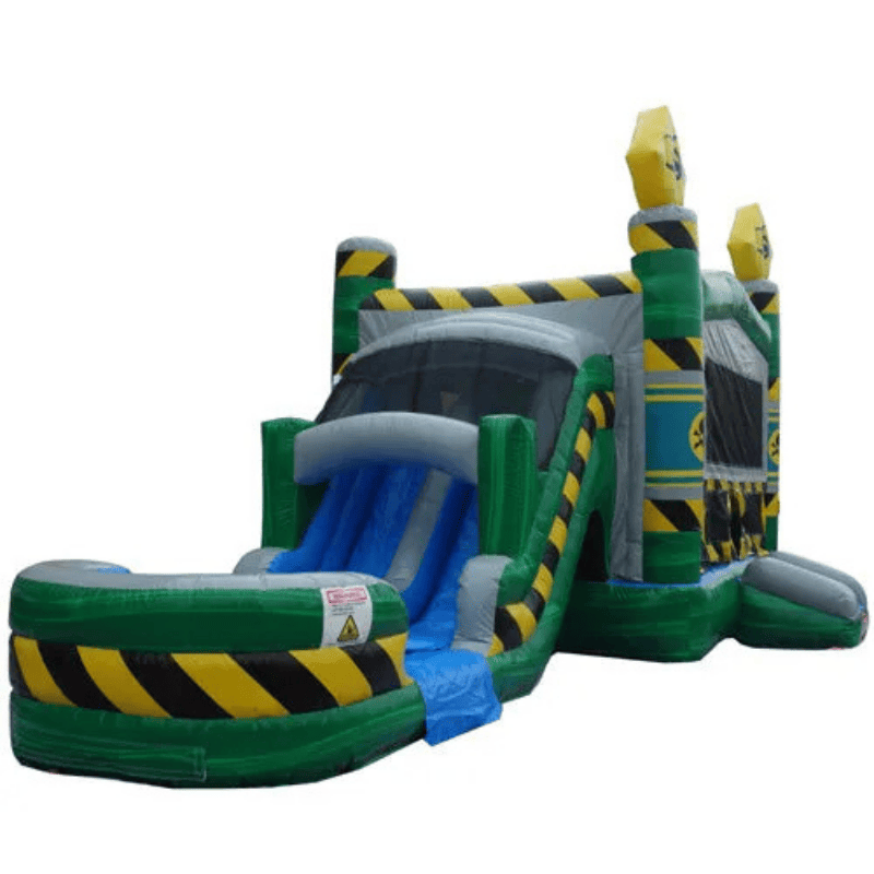 Moonwalk USA 2-Lane Toxic Combo Bounce House Wet/Dry Front Right View