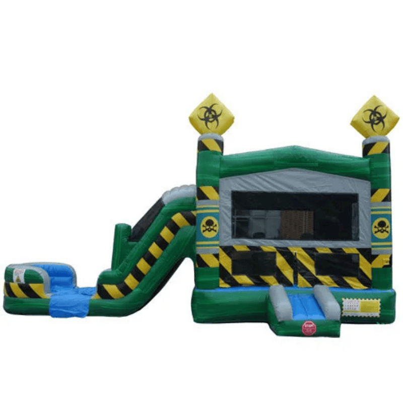 Moonwalk USA 2-Lane Toxic Combo Bounce House Wet/Dry Front View