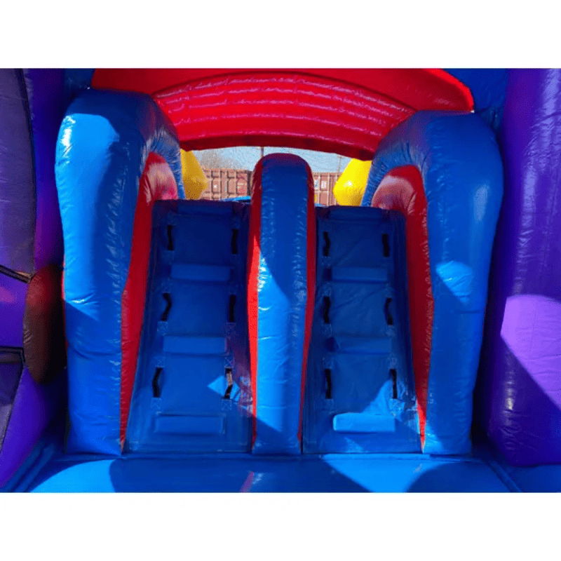 Moonwalk USA 2-Lane Unicorn Combo Bounce House Wet/Dry Dual Ladder View