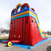 Moonwalk USA 20ft Dual Lane Sunrise Inflatable Water Slide Wet/Dry Rear Right View with Blower Attached