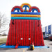 Moonwalk USA 20ft Dual Lane Sunrise Inflatable Water Slide Wet/Dry Rear View with Blower Attached