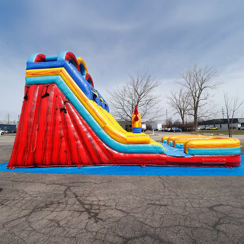 Moonwalk USA 20ft Dual Lane Sunrise Inflatable Water Slide Wet/Dry side view