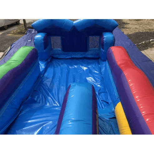Moonwalk USA 21ft Carnival Inflatable Water Slide W-291 carnival facade and slide channel detail