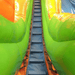 Moonwalk USA 21ft Palm Tree Inflatable Water Slide Wet/Dry Ladder View