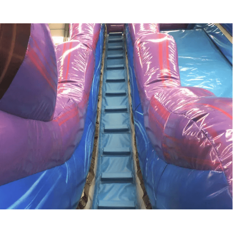 Moonwalk USA 21ft Purple Inflatable Water Slide Wet/Dry Ladder View to Top