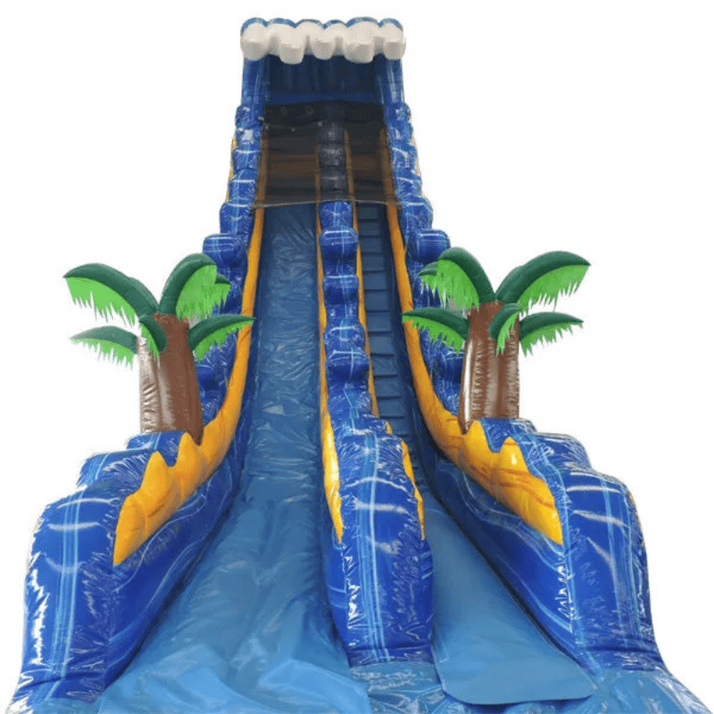 Moonwalk USA 24ft Palm Tree Super Inflatable Water Slide Wet/Dry Front View