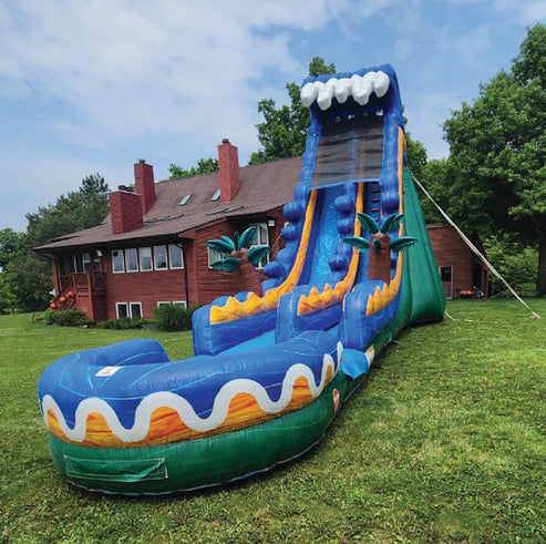 Moonwalk USA 24ft Palm Tree Super Inflatable Water Slide W-083 outside view