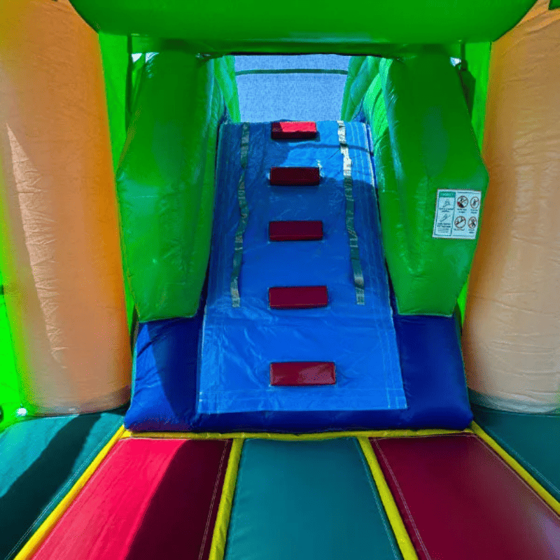Moonwalk USA 34ft Palm Tree Combo Wet/Dry Bounce House Ladder to Slide View