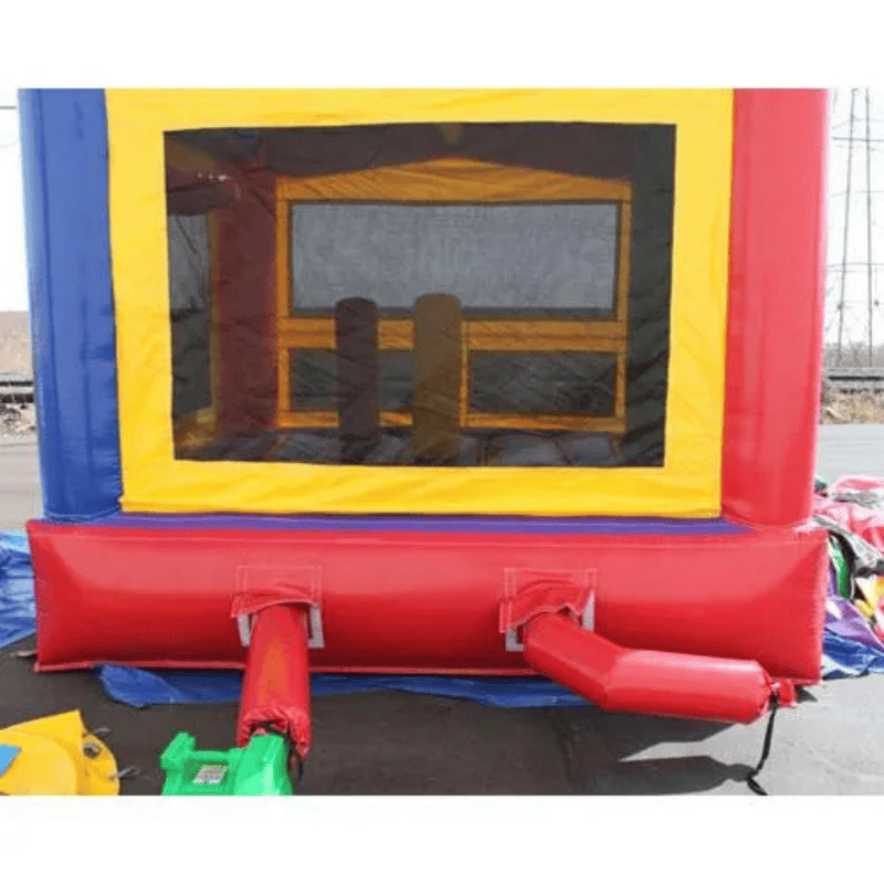 Moonwalk USA Balloon Bounce House Rear View with Blower Attached