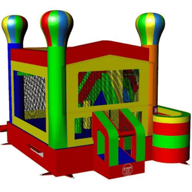 Moonwalk USA Balloon Combo Bounce House Wet/Dry Front Right Render View