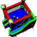 Moonwalk USA Balloon Combo Bounce House Wet/Dry Top Render View of All Features