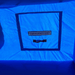 Moonwalk USA Blue Gift Box Bounce House Emergency Exit View