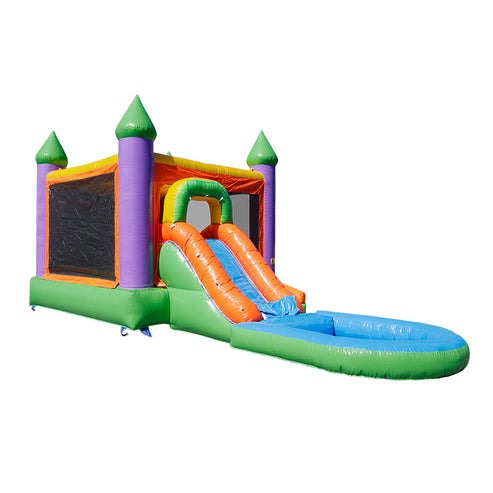 Moonwalk USA Castle Combo Bounce House with Removable Pool Wet/Dry Rear Right View