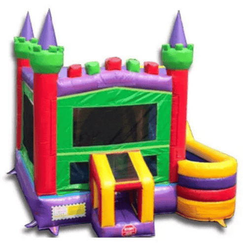 Castle combo xl bounce house showing commercial vinyl construction and reinforced seams