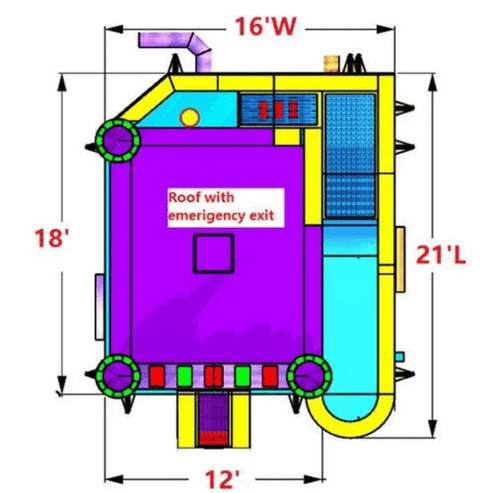 castle combo xl bounce house 21x16x16 commercial grade 15oz vinyl rainbow castle theme wet dry combo