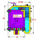 Moonwalk USA Castle Bounce House Combo XL Wet/Dry Dimensions