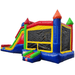 Moonwalk USA Castle Module Combo Bounce House Wet/Dry Front Left View of Colorful Design