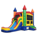 Moonwalk USA Castle Module Combo Wet/Dry Commercial Bounce House with Slide Front Right View