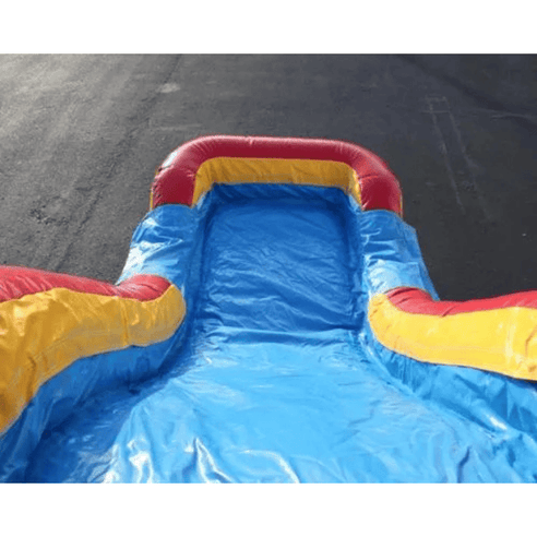 Wet dry castle combo bounce house with commercial vinyl construction pool view
