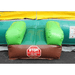 Moonwalk USA Dino Bounce House Front Entrance View with Safety Ramps Feature and Stop Sign Warning