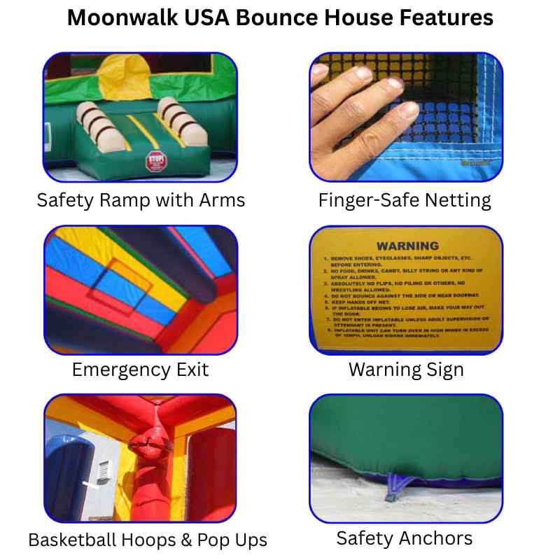 Moonwalk USA Dino Bounce House Safety Features