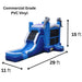 Moonwalk USA Dolphin Combo Bounce House Wet/Dry Dimensions and Commercial Grade Vinyl Specifications