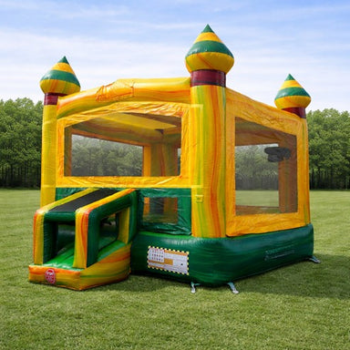 Moonwalk USA Fiesta Castle Bounce House Front Right View Outside