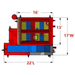 Moonwalk USA Fire Station Combo Bounce House Wet/Dry Dimensions Top View
