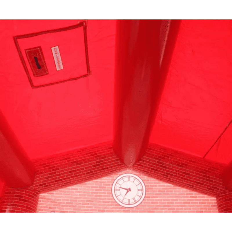 Moonwalk USA Fire Station Bounce House Inside Emergency Exit and Clock View