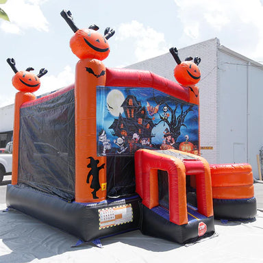 Moonwalk USA Halloween Combo Bounce House Wet/Dry Front Right View Outside
