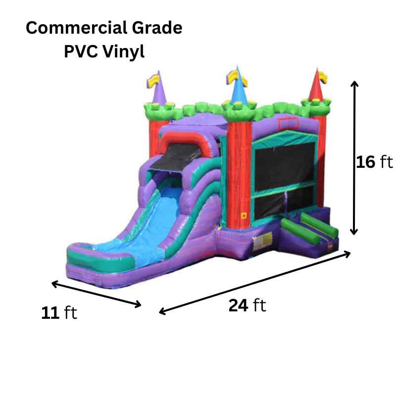Moonwalk USA King Castle Module Combo Bounce House Wet/Dry Dimensions and Specs