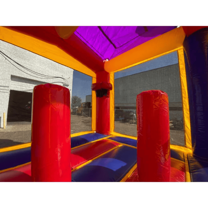 Moonwalk USA Palm Tree Bounce House with Slide Wet/Dry Basketball Hoop and Pop Ups Safety Features