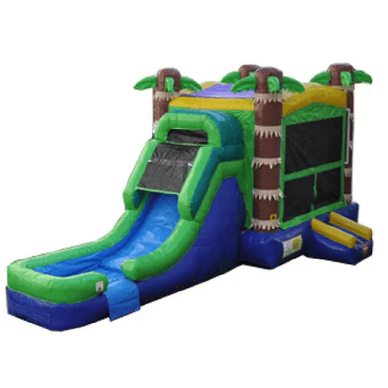 Moonwalk USA Palm Tree Bounce House with Slide Wet/Dry Front Right View