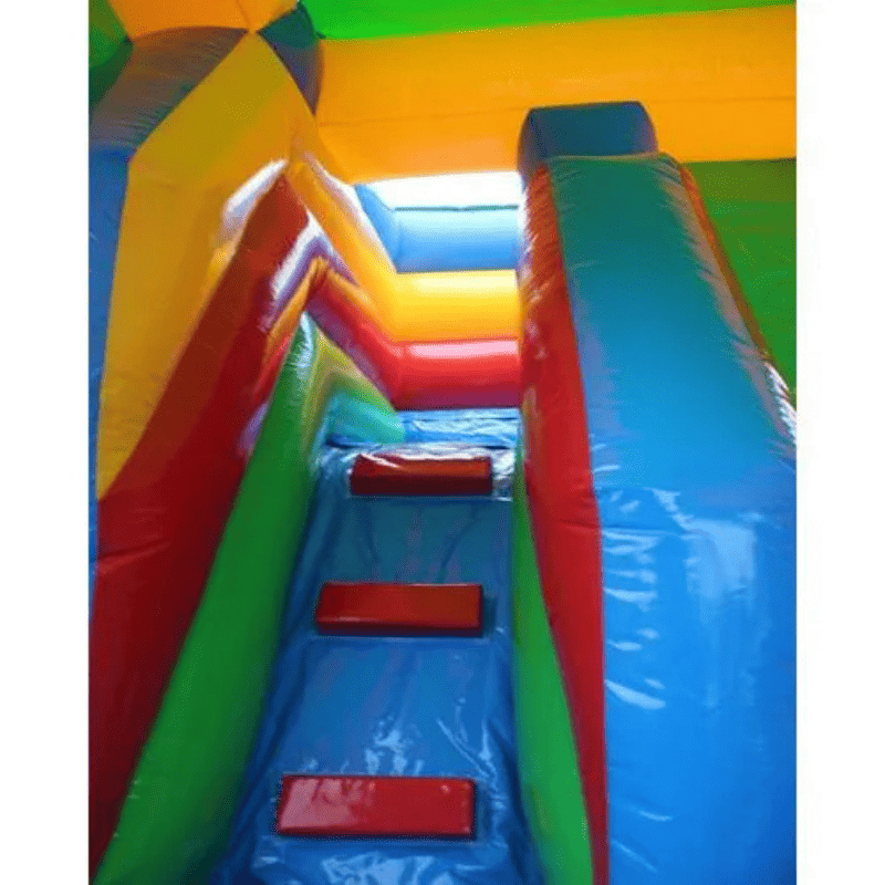 Moonwalk USA Palm Tree Combo Bounce House Wet/Dry Ladder to Slide View