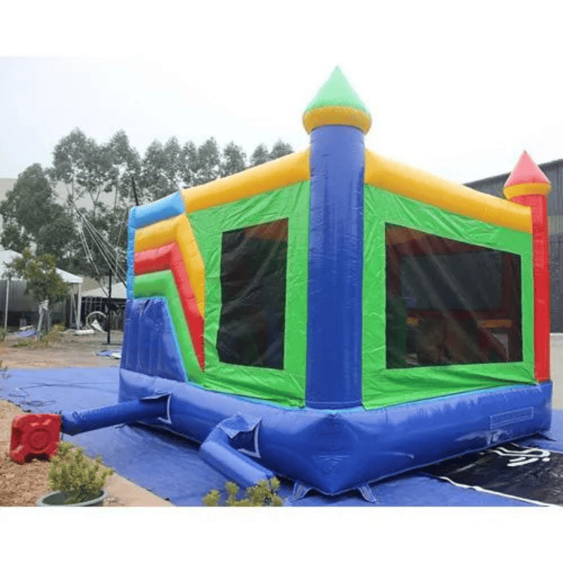 Moonwalk USA Palm Tree Combo Bounce House Wet/Dry Rear View of Blower Attached