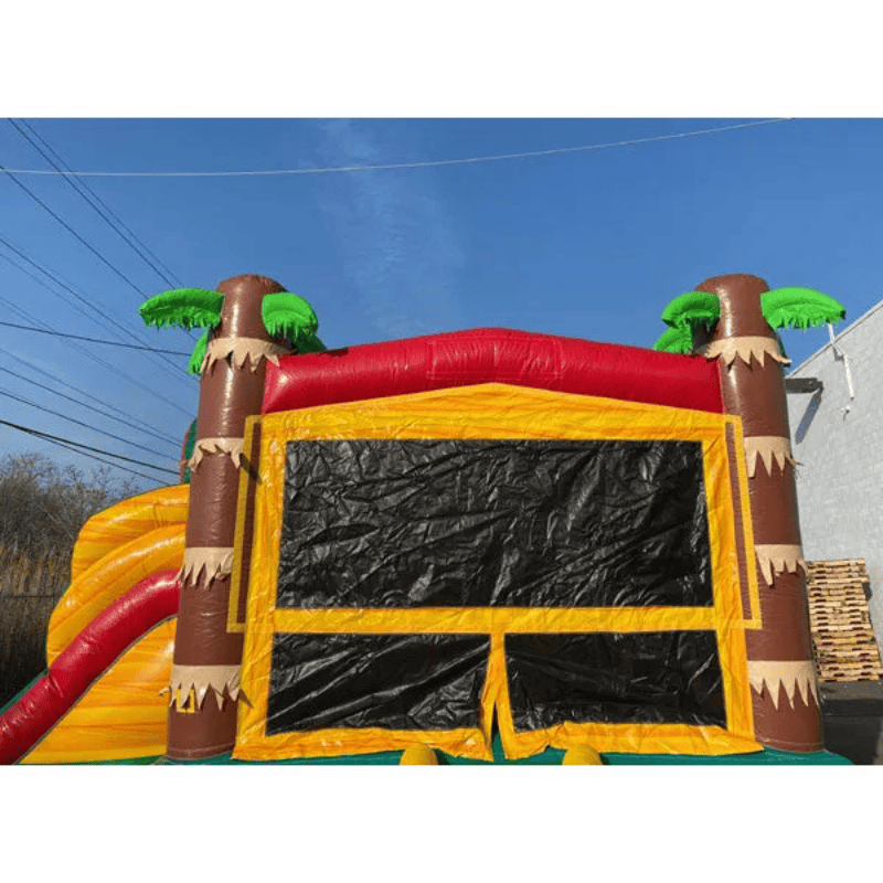 Moonwalk USA Palm Tree Combo Bounce House with Slide Wet/Dry Commercial Vinyl Front View