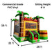 Moonwalk USA Palm Tree Combo XL Bounce House Wet/Dry Dimensions and Sitting Height Commercial Grade Specs