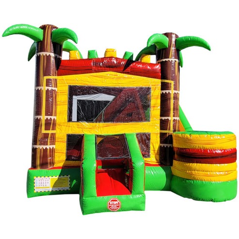 Moonwalk USA Palm Tree Combo XL Bounce House Wet/Dry Front View