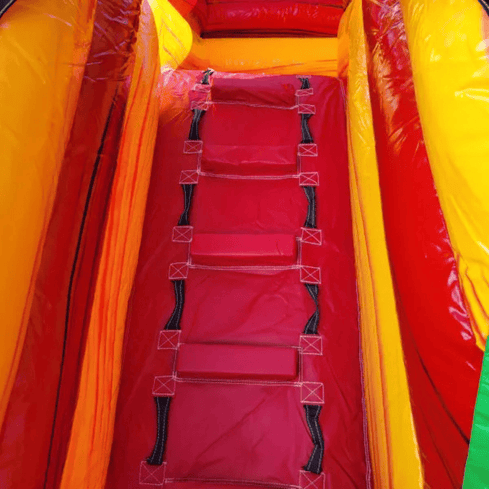 palm tree combo xl bounce house inside view of ladder to slide