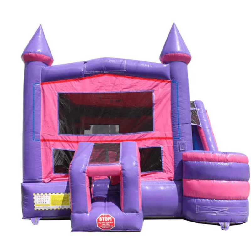 Moonwalk USA Pink Castle Combo Bounce House Wet/Dry Front View