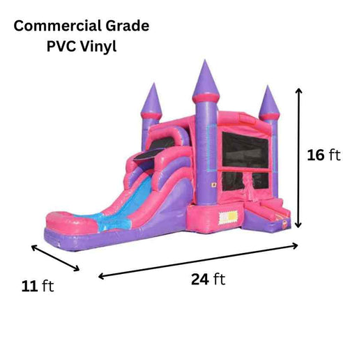 Moonwalk USA Pink Castle Module Combo Wet Dry C-323 princess bounce house specifications