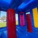 Moonwalk USA Pink Gift Box Bounce House Inside Pop Ups and Basketball Hoop View