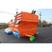 Moonwalk USA Pirate Ship Bounce House Slide Rear View Outside with Tarp Under and Blower Connected