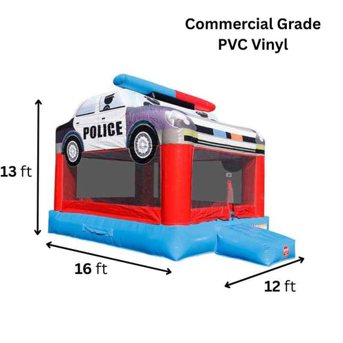 Moonwalk USA Police Car Bouncer B-206 police car bounce house specifications