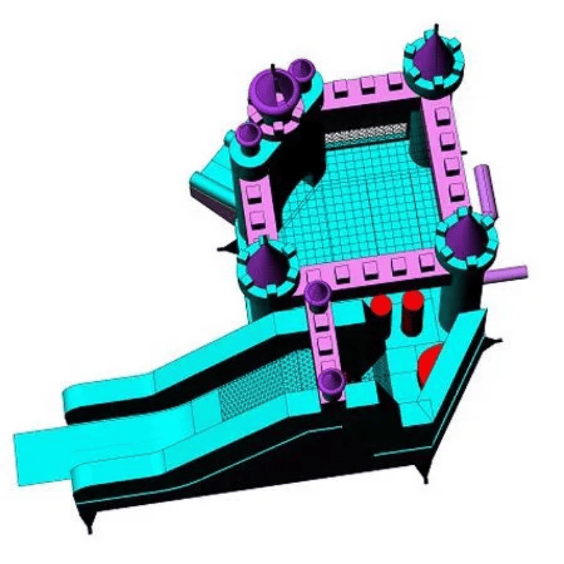 Moonwalk USA Princess Castle Combo Bounce House Top Render View