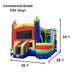 Moonwalk USA Rainbow Castle Bounce House Combo Wet/Dry Dimensions and Commercial Grade Vinyl Specs