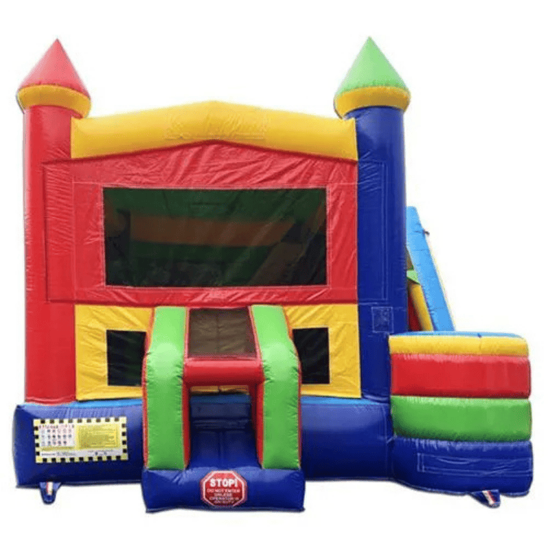 Moonwalk USA Rainbow Castle Bounce House Combo Wet/Dry Front View