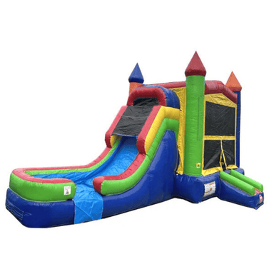 Moonwalk USA Rainbow Combo Bounce House Wet/Dry Front Right View