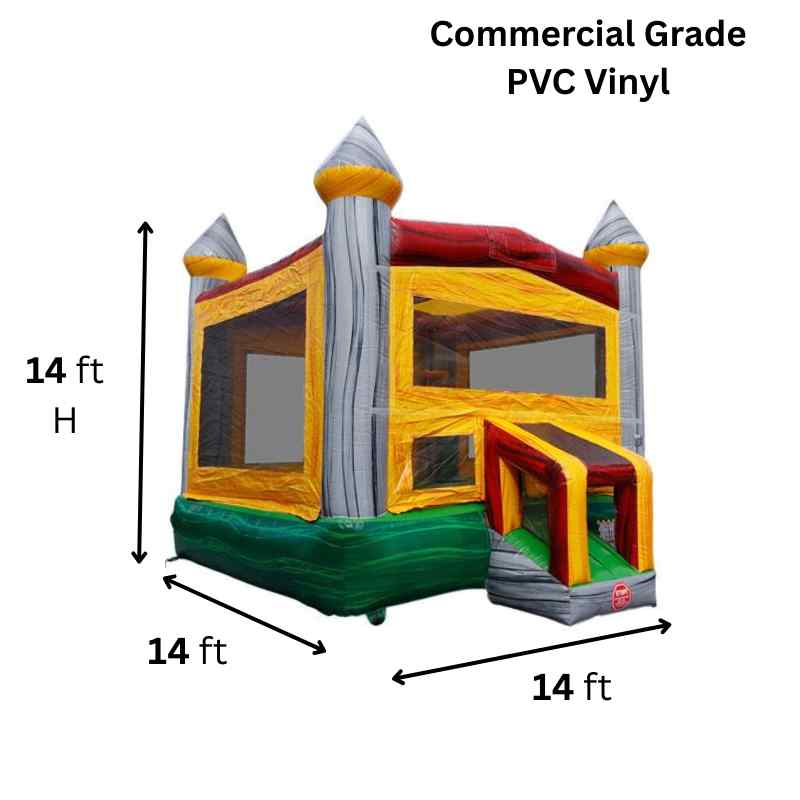 Moonwalk USA Rocky Castle Bounce House Dimensions and Commercial Grade Vinyl Information